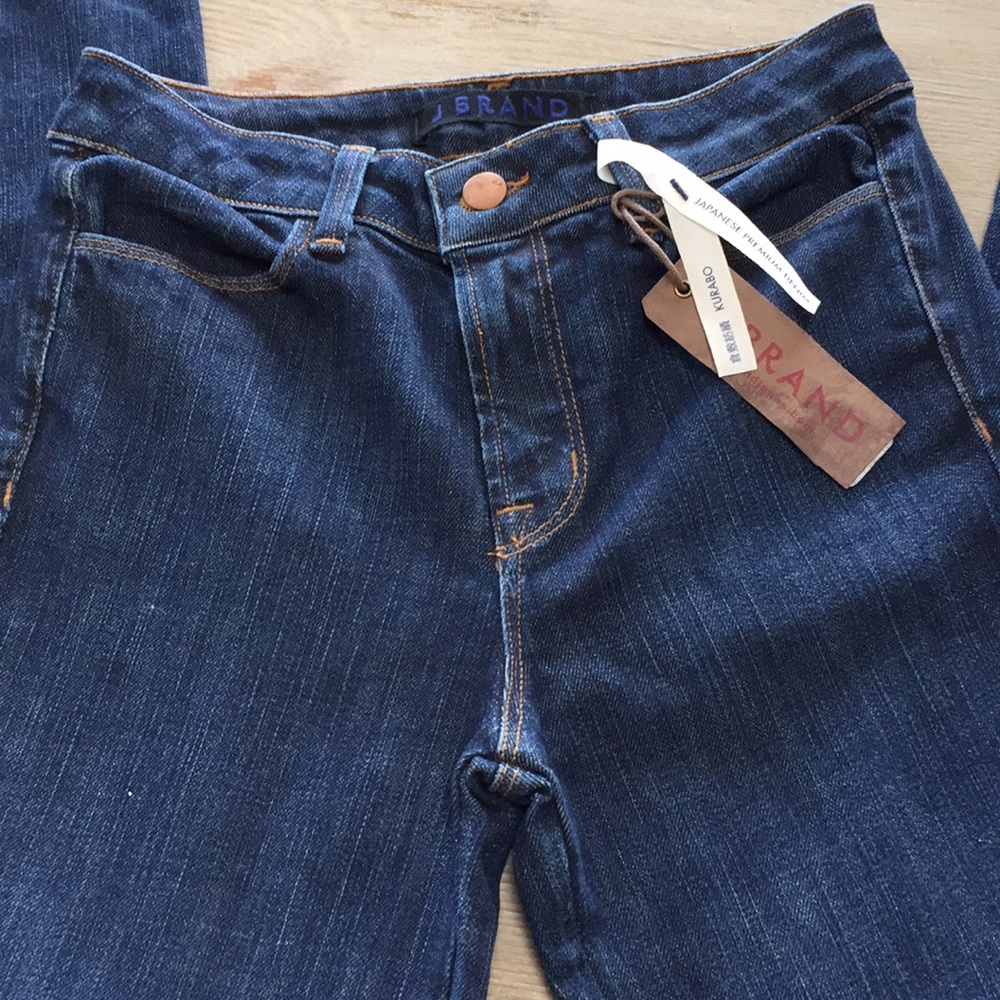 JBrand Bardot high rise pencil leg dark jeans